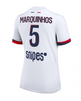 Billige Fotballdrakt Paris Saint-Germain Marquinhos #5 Replika Bortedrakt Dame 2025-26 Kortermet
